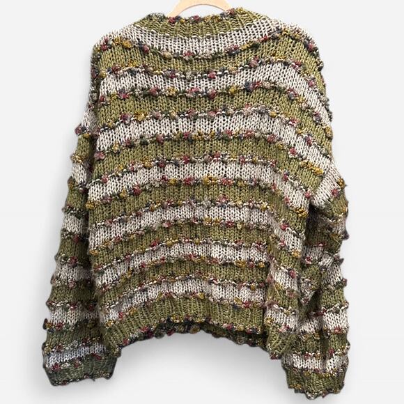 Magijeria Nemi Handknit Italian Wool Chunky Knit Oversized Cardigan Boho Chic - Picture 3 of 7